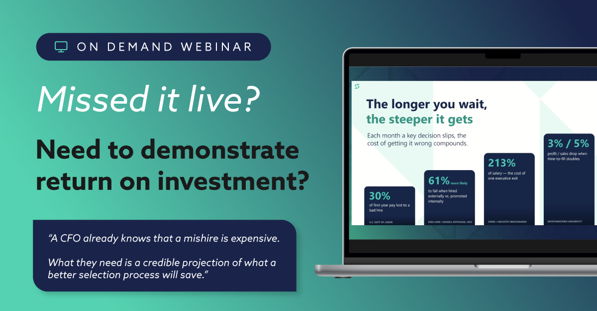 On demand webinar on building an ROI business case for assessment