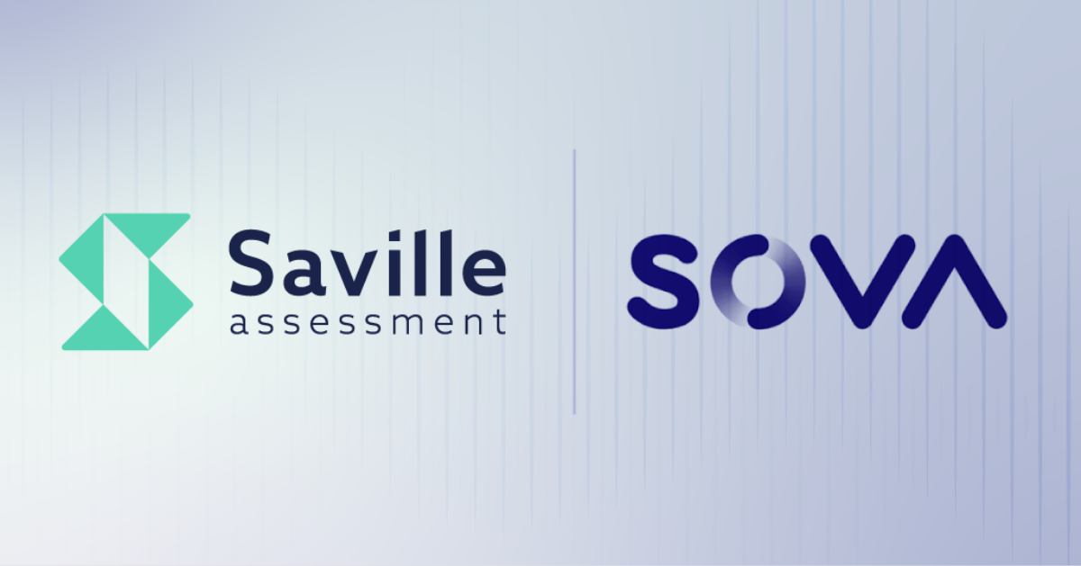 Saville Assessment and Sova logos side by side, marking their partnership