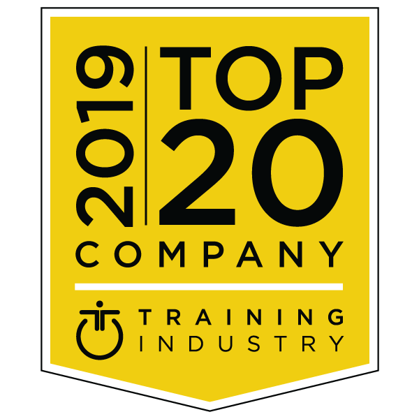 2019 Top 20 company training industry badge