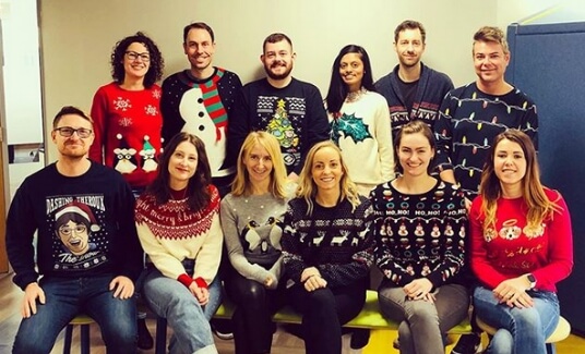 Saville assessment employees in Christmas jumpers