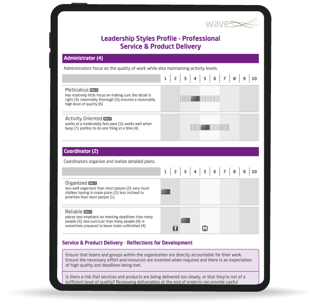 Leadership Impact Expert Report on an iPad
