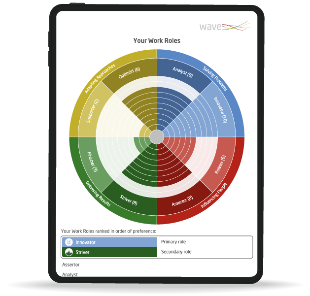 Work Roles report on an iPad