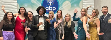 Group shot of Saville consultants and clients at the ABP awards