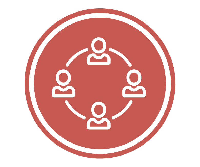 four people connected
