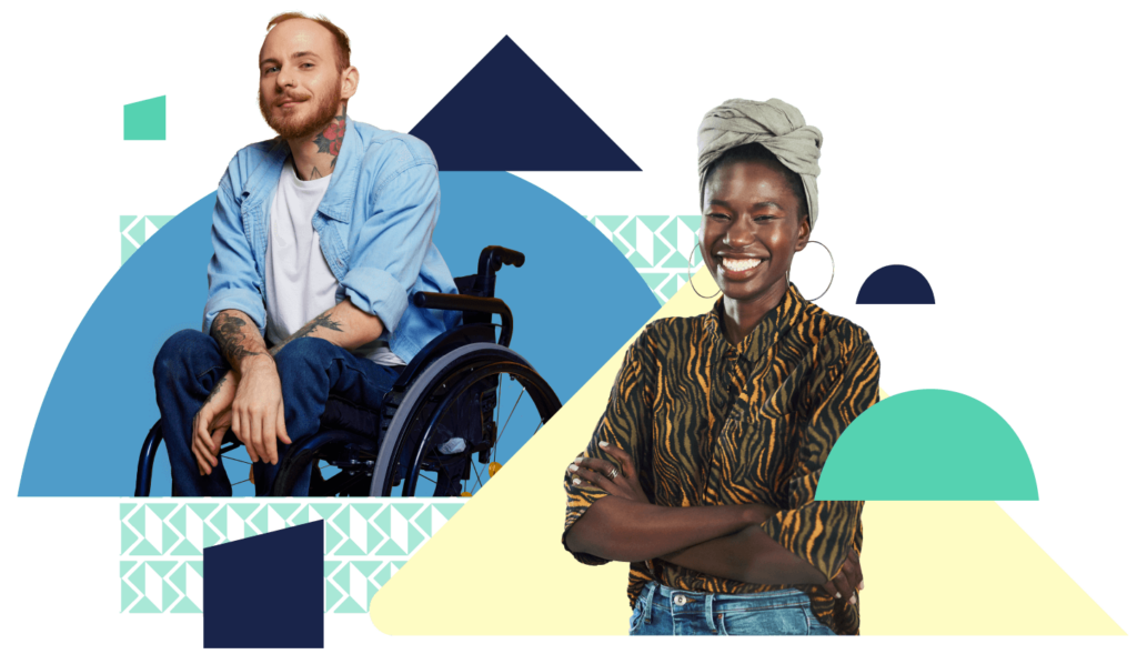 two people on background
