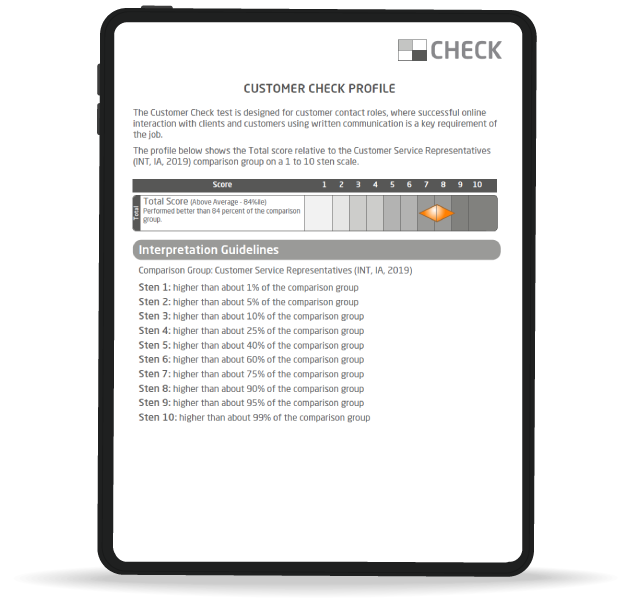 customer check report mockup