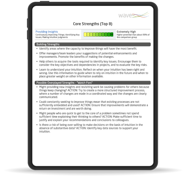 development report mockup