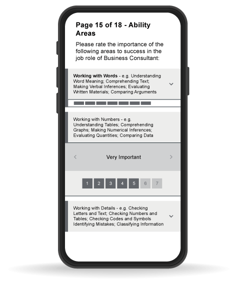 job profiler mobile mockup