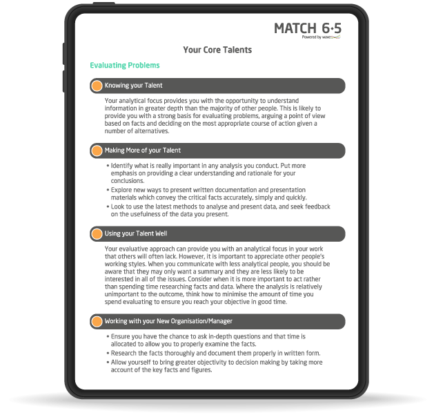 match 6.5 report mockup