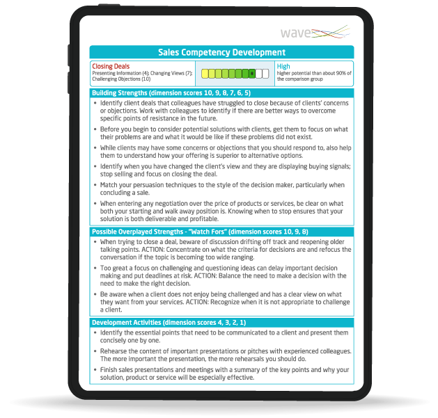 sales development report mockup