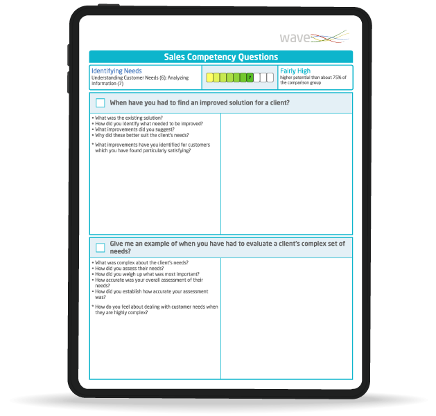 sales interview report mockup