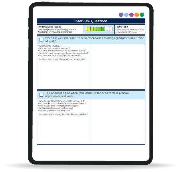 work strengths report mockup
