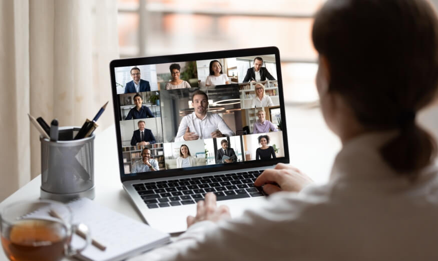 woman on video call