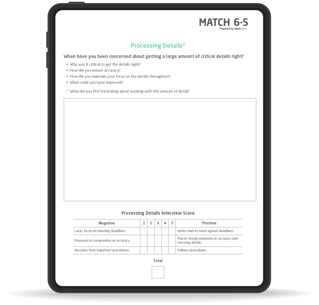 match 6.5 interview mockup
