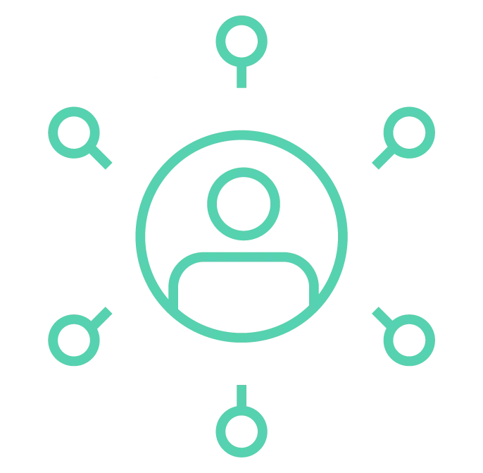 Icon of a person surrounded by a target