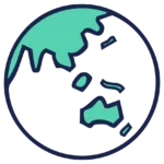 Globe with Asia Pac highlighted