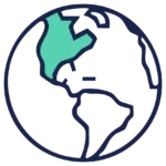 Globe with North America highlighted