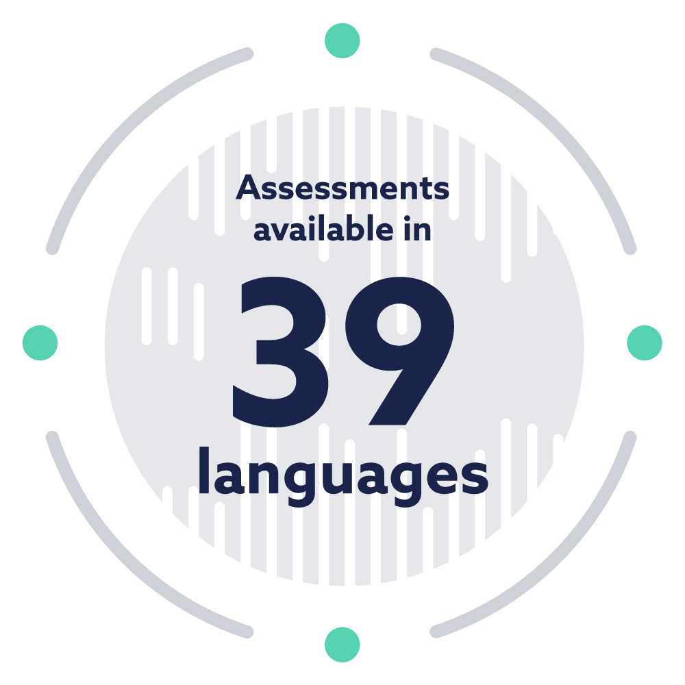 Assessments available in 39 languages