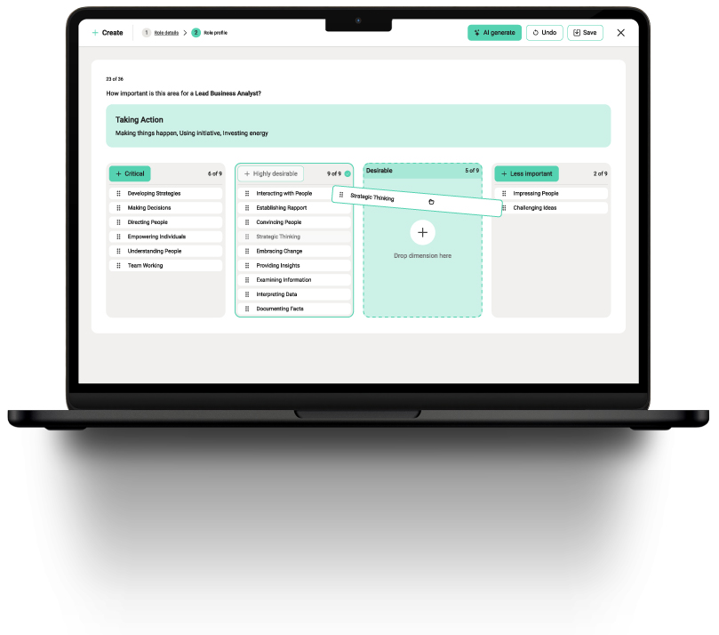 Wave Connect AI role profiler on a laptop