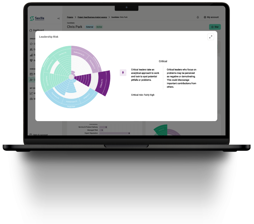 Wave Connect dashboard with expanded tile on a laptop