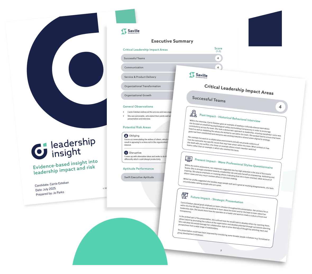 Leadership Insight report pages